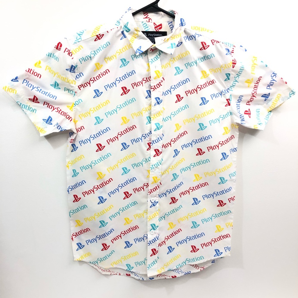Men’s PlayStation Logo Button Down Shirt sz M